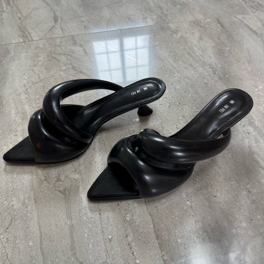 JW PEI Black Padded Mule Heels - Picture 2 of 7